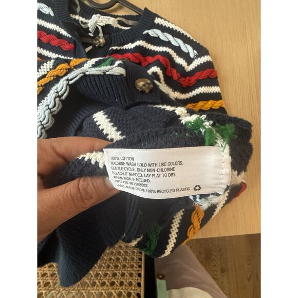 La Ligne x Target Sweater Navy Blue Striped Button Front Cardigan Size XS NWOT - Picture 12 of 12